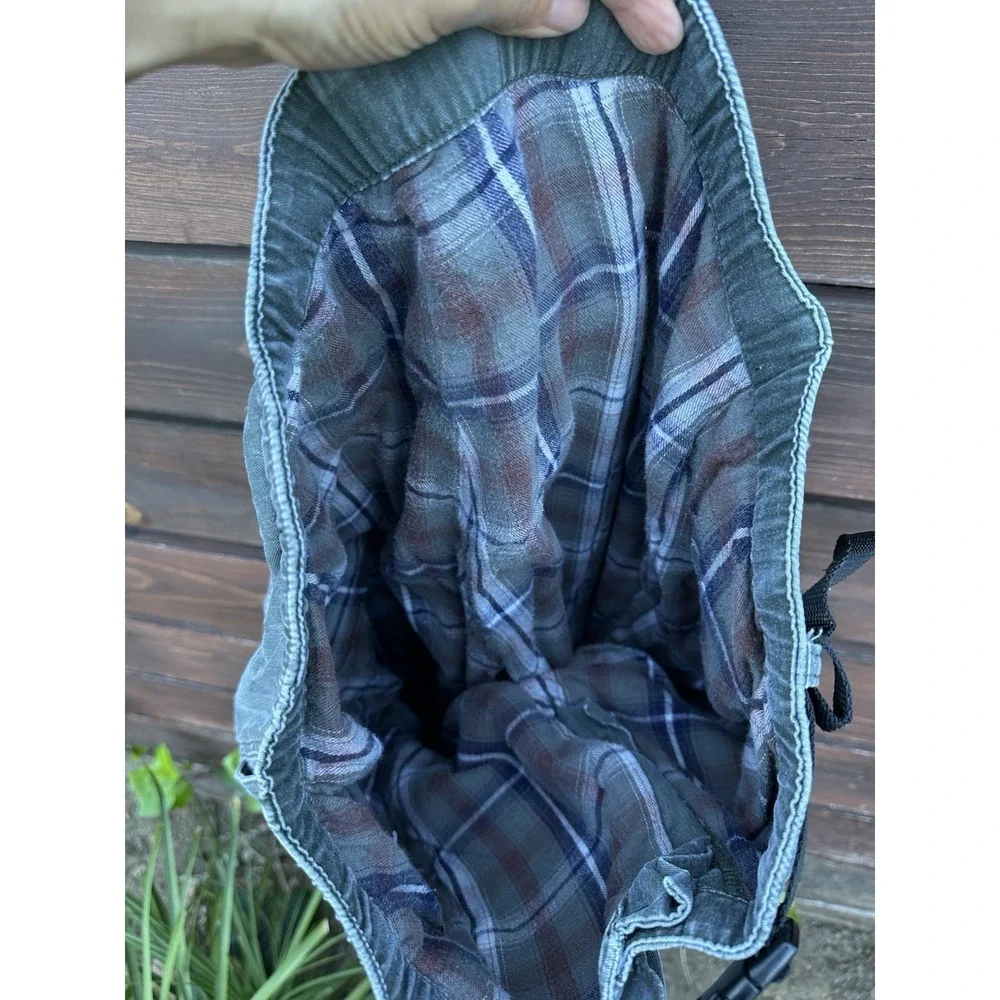 Vintage LL Bean Flannel Lined Hiking Zion Olive Green Pants Size 32x32‎